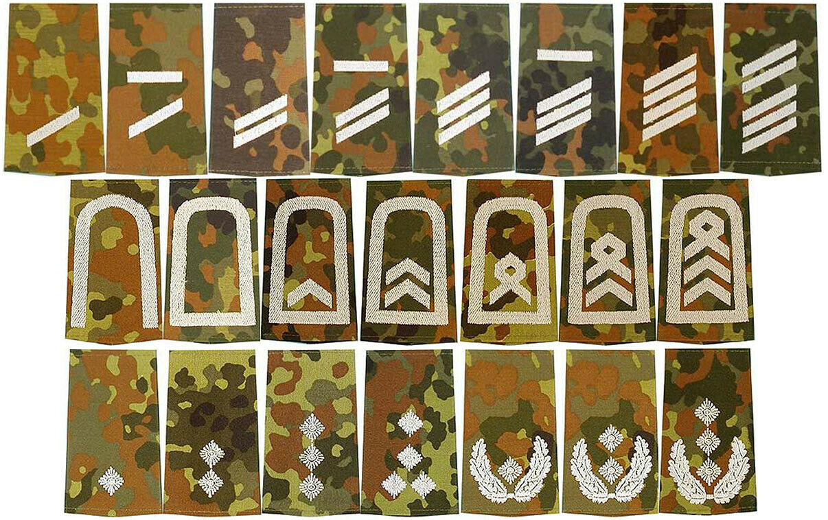 Hodnostní výložky Bundeswehr (vz. flecktarn) v bílém provedení