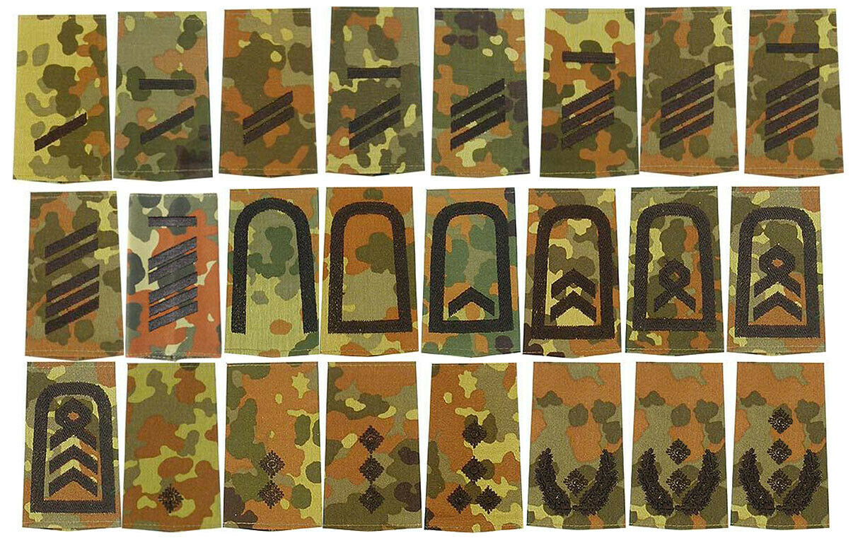 Hodnostní výložky Bundeswehr (vz. flecktarn) v černém provedení